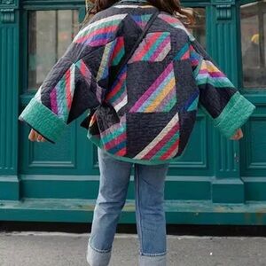 Navy Toronto quilted retro revival coat